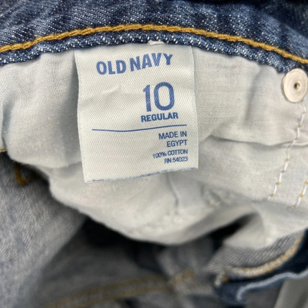 Old Navy Skinny Jeans Boys 10 Blue Denim Cotton Regular Medium Wash Whiskered